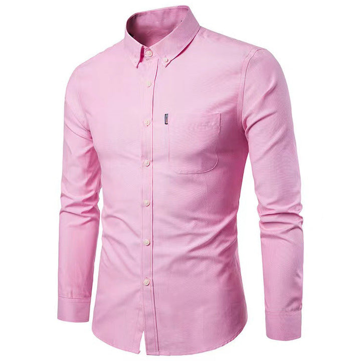Herren nan tailliertes Oxford-Hemd mit Button-Down-Kragen und Brusttasche Drune
