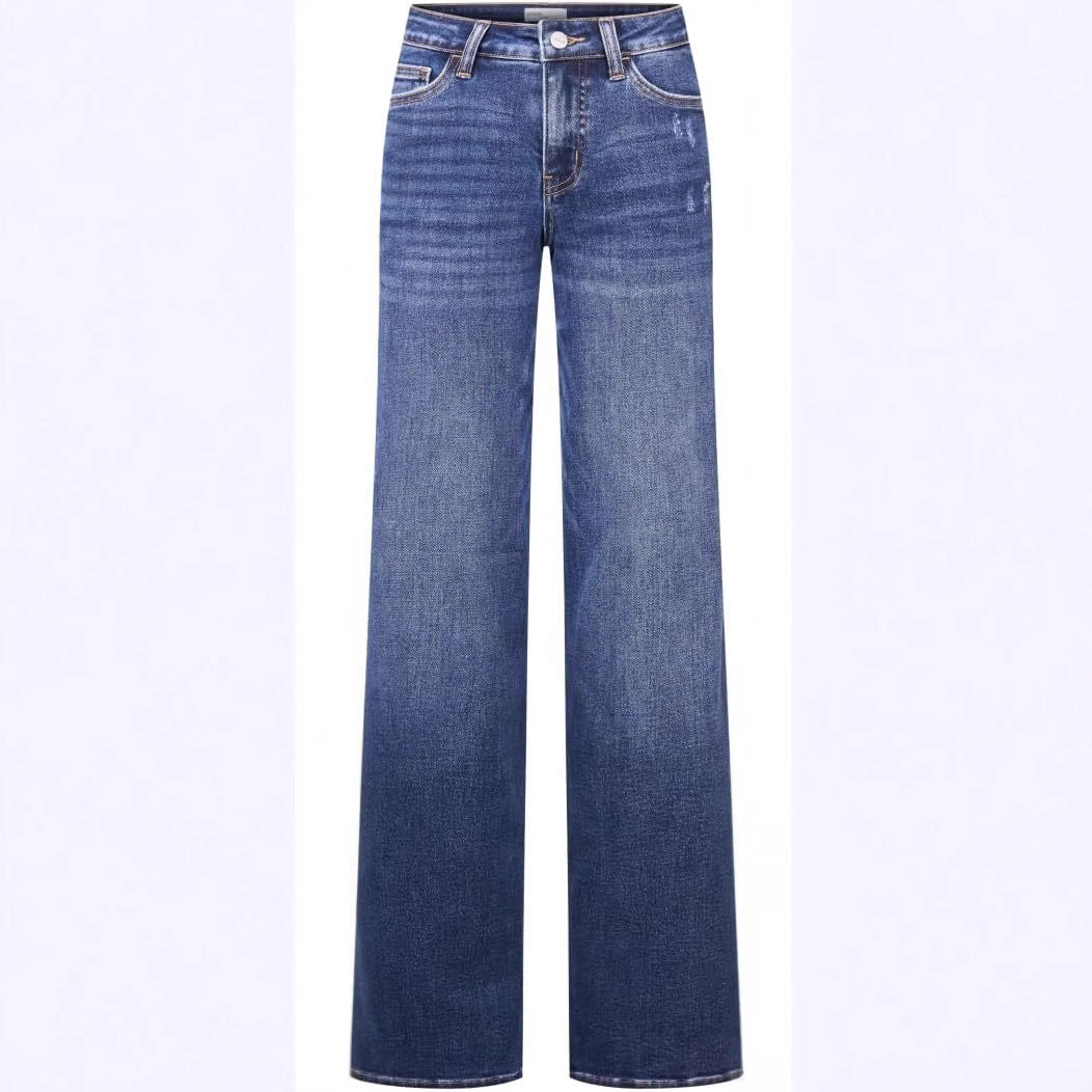 Damen Weite High‑Waist Schlagjeans aus Stretch Denim Drune