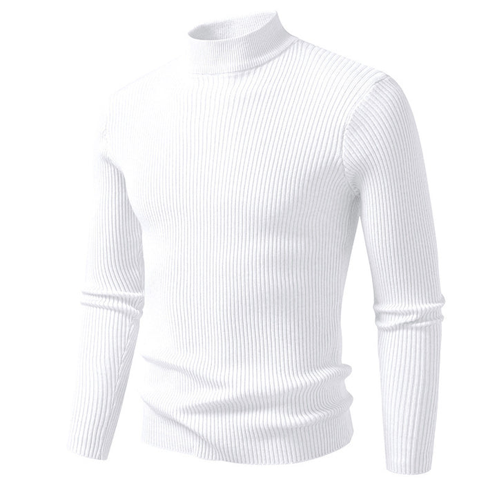 Herren eleganter Rollkragenpullover aus feinem Rippstrick Drune