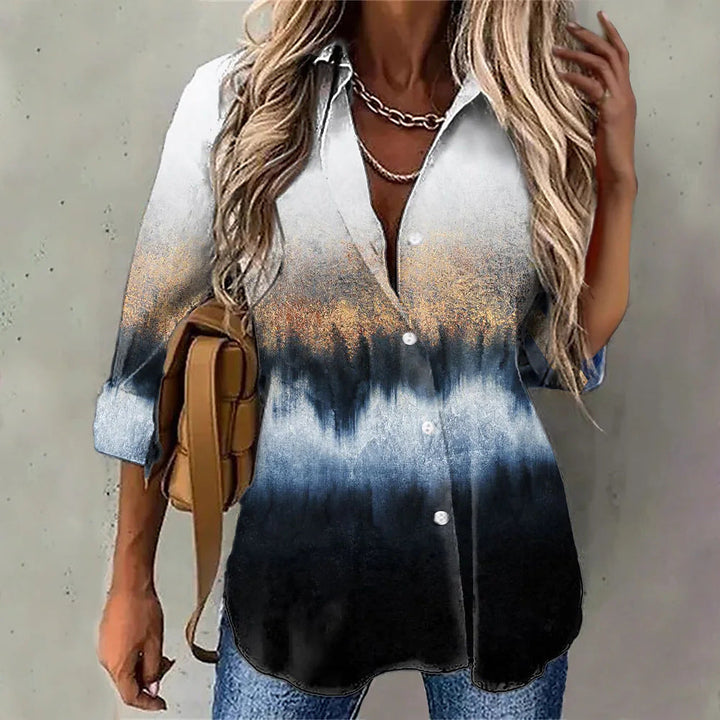 Damen lässige Chiffonbluse mit Ombre-Effekt Drune