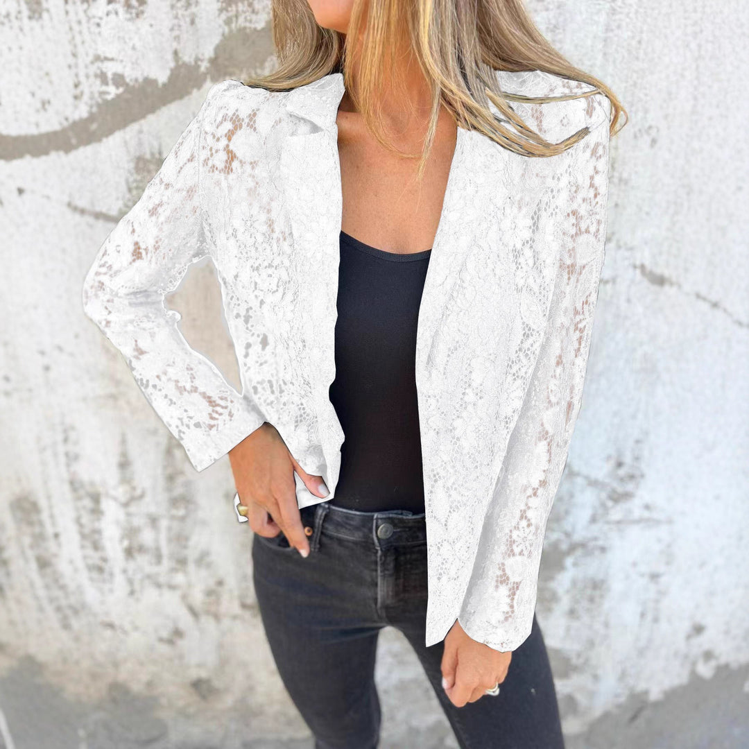 Damen Spitzenjacke mit lässigem Schnitt und eleganten Details Drune