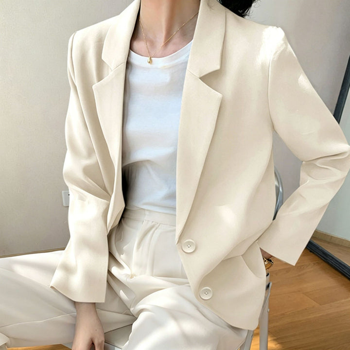 Damen Eleganter und komfortabler Blazer mit Perlendetails Drune