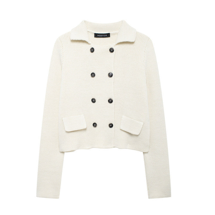 Damen Strickjacke mit doppelter Knopfreihe und praktischen Taschen Drune