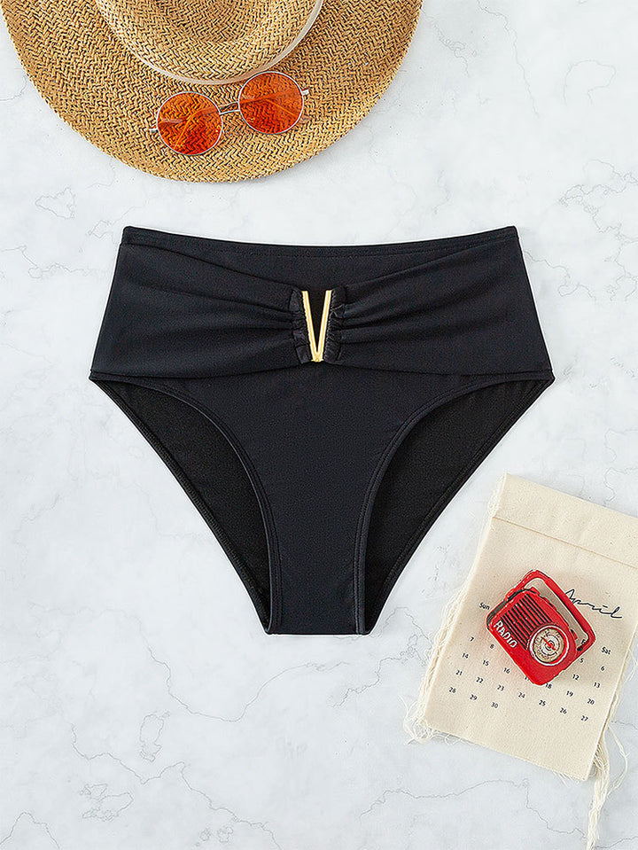 Damen Hochgeschnittener Bikini-Slip mit dekorativem Gürteldetail Drune