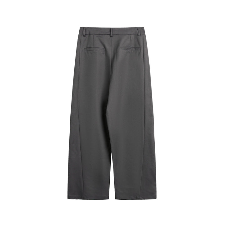 Damen Weite High-Waist Stoffhose mit Bügelfalte und seitlichen Eingrifftaschen Drune