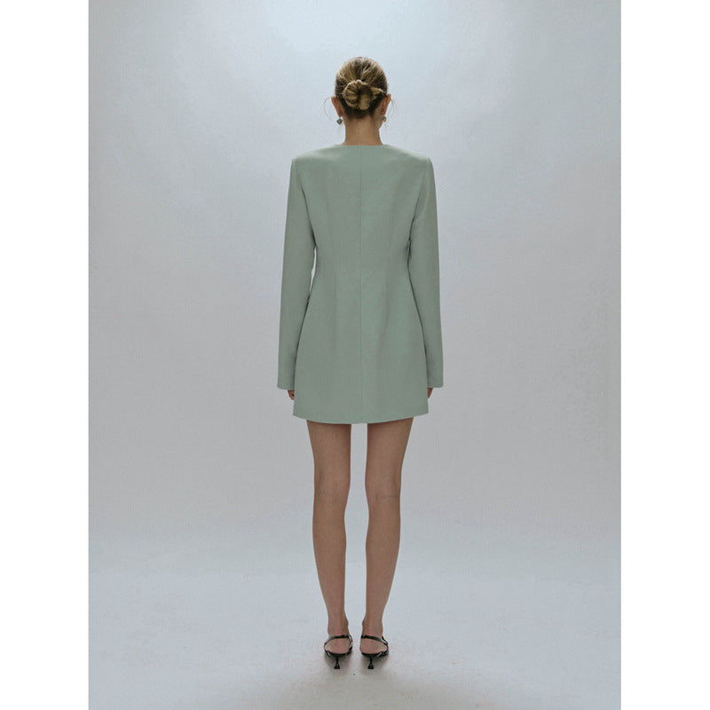 Damen eleganter Blazer mit Knopfleiste und minimalistischer Silhouette Drune