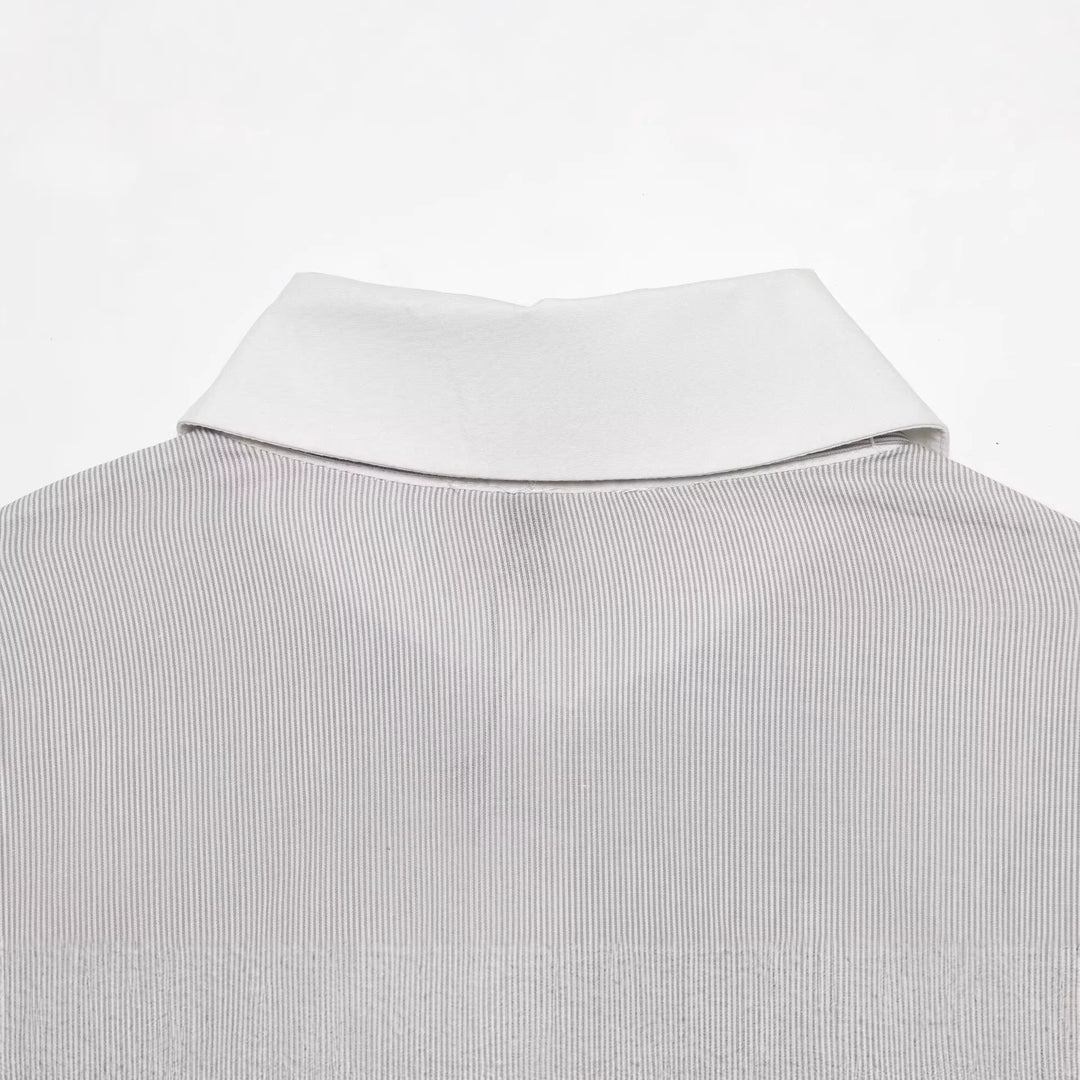 Damen Bluse mit Schleifenkragen und Rüschenblende Drune