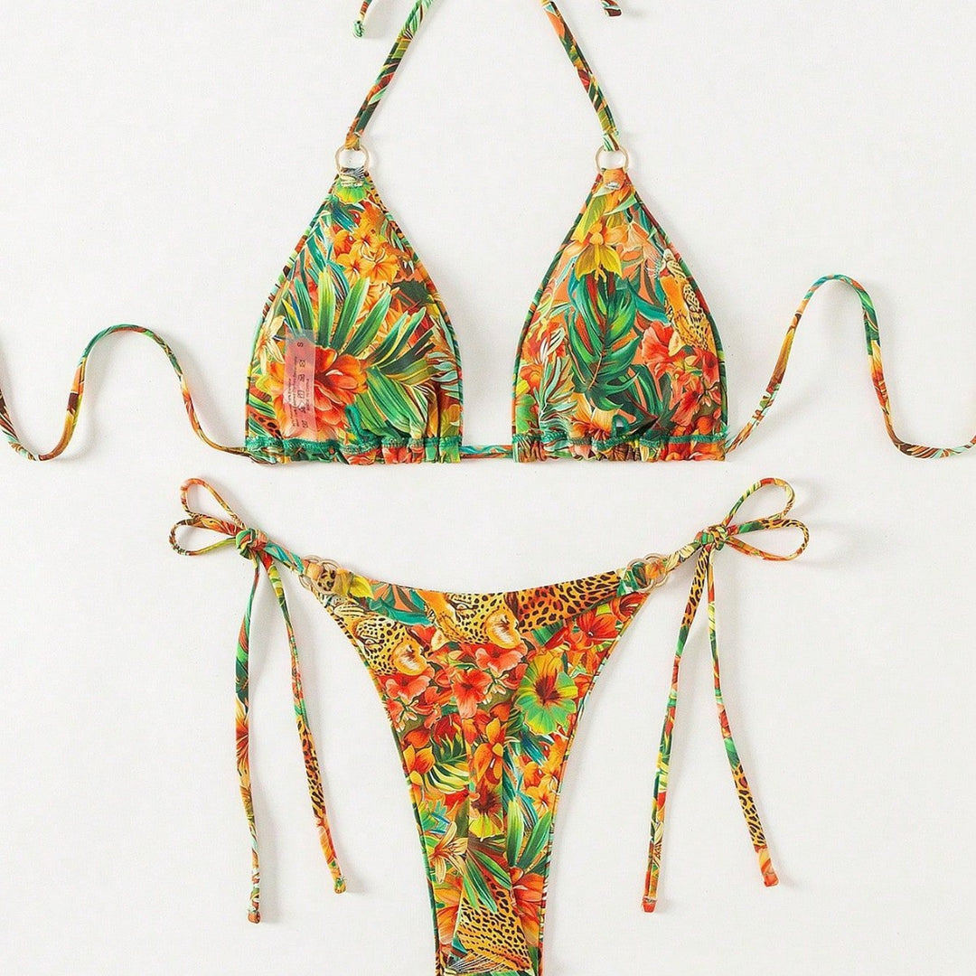 Damen Triangel-Bikini mit exotischem Dschungelmotiv Drune