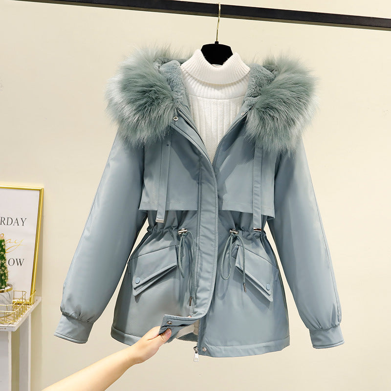 Damen Winterjacke mit funktionalem Reißverschluss und abnehmbarem Kunstpelzkragen Drune