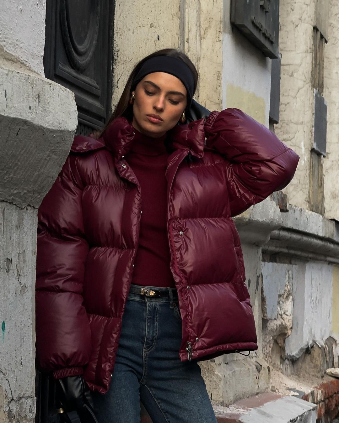 Damen Steppjacke mit voluminösem Schnitt und hohem Kragen Drune