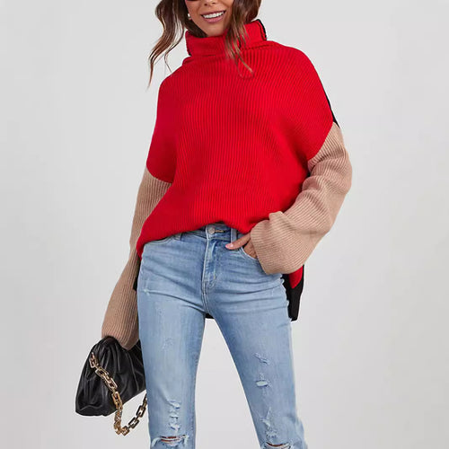 Damen modischer Rollkragenpullover im eleganten Rippdesign Drune