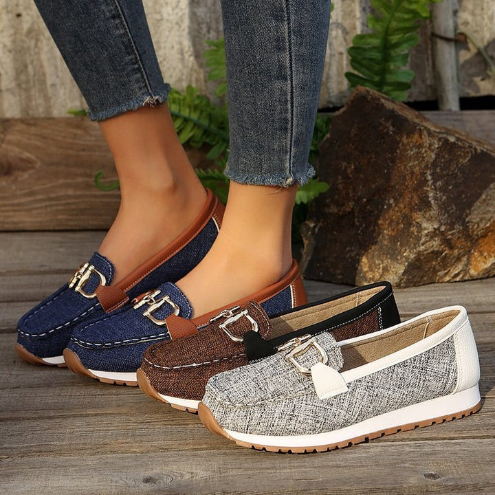 Damen Slipper-Loafer mit gepolstertem Komfortfußbett und rutschfester Profilsohle Drune