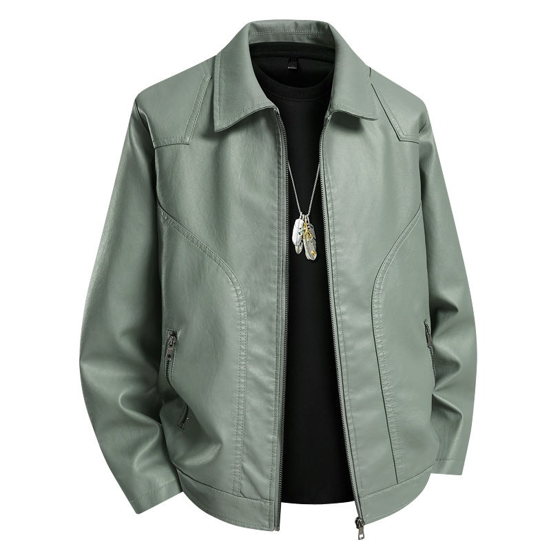 Herren Modische und elegante Lederjacke Drune