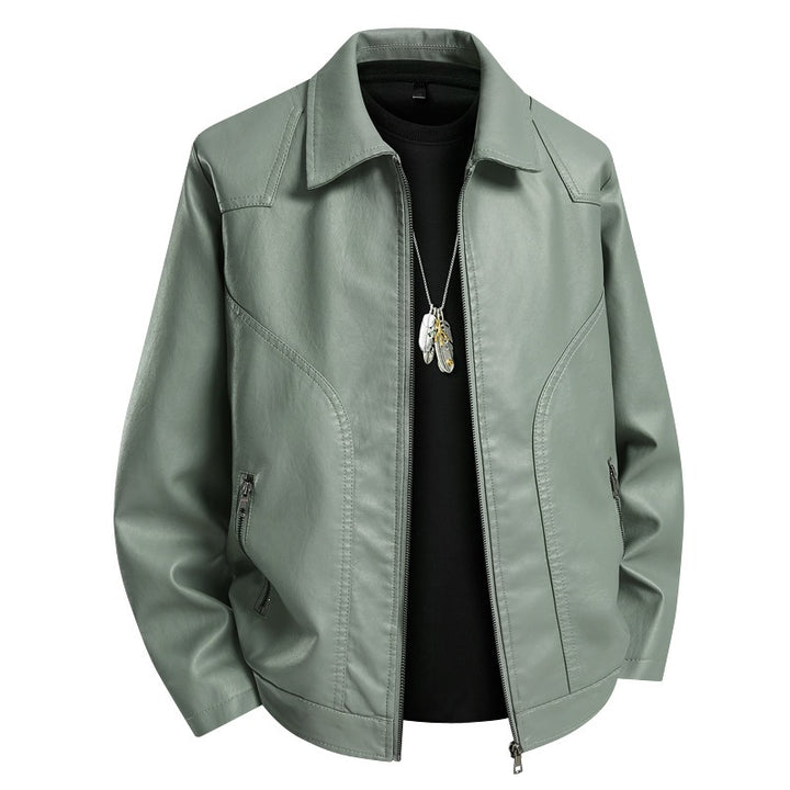 Herren Modische und elegante Lederjacke Drune
