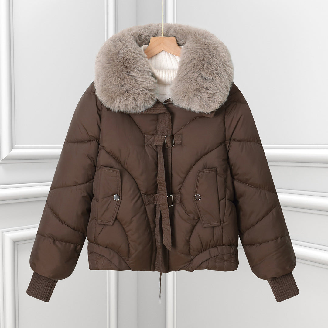 Damen nan kurzes Pilotblouson mit voluminösem Schalkragen, Kordelzugsaum und aufgesetzten Pattentaschen Drune