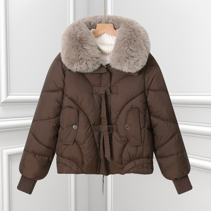 Damen nan kurzes Pilotblouson mit voluminösem Schalkragen, Kordelzugsaum und aufgesetzten Pattentaschen Drune
