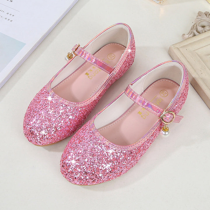 Mädchen Glitzernde Mary Jane Ballerinas mit Perlenapplikation Drune