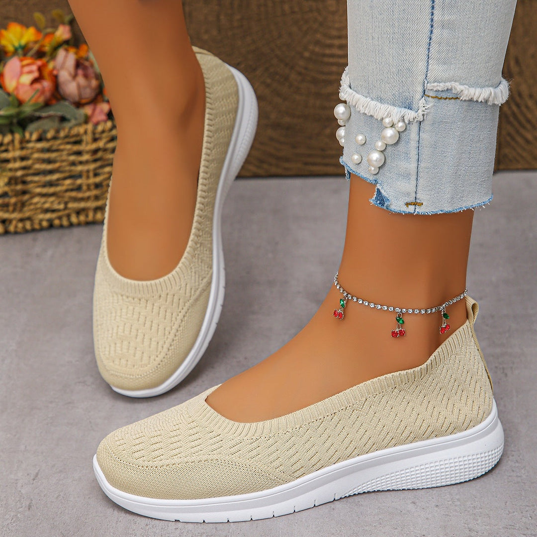 Damen Slip-On Freizeitschuhe mit atmungsaktivem Obermaterial Drune