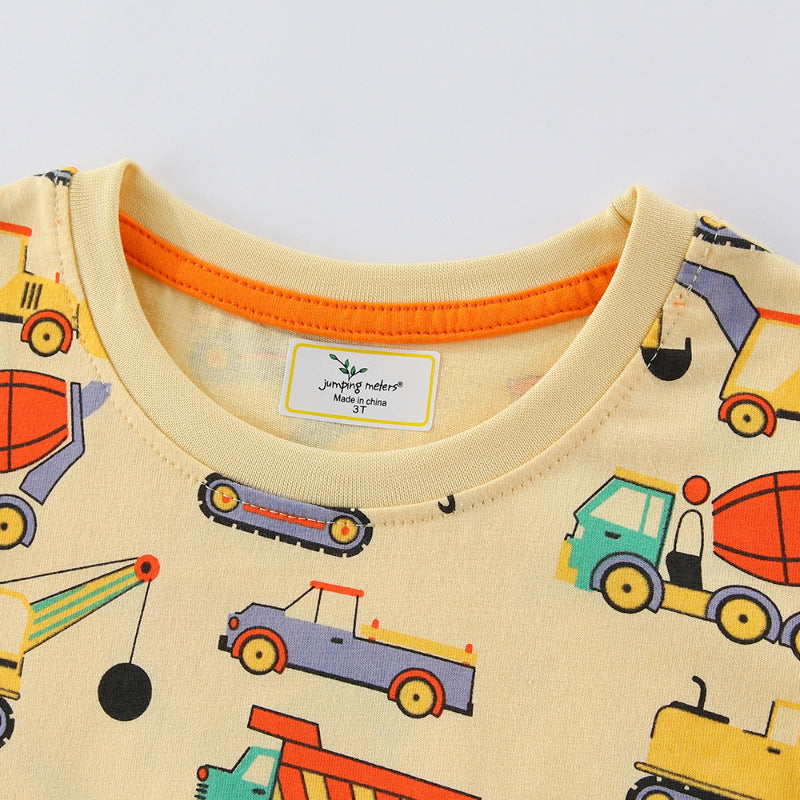 Jungen T-Shirt mit lustigem Baustellenfahrzeug-Design Drune