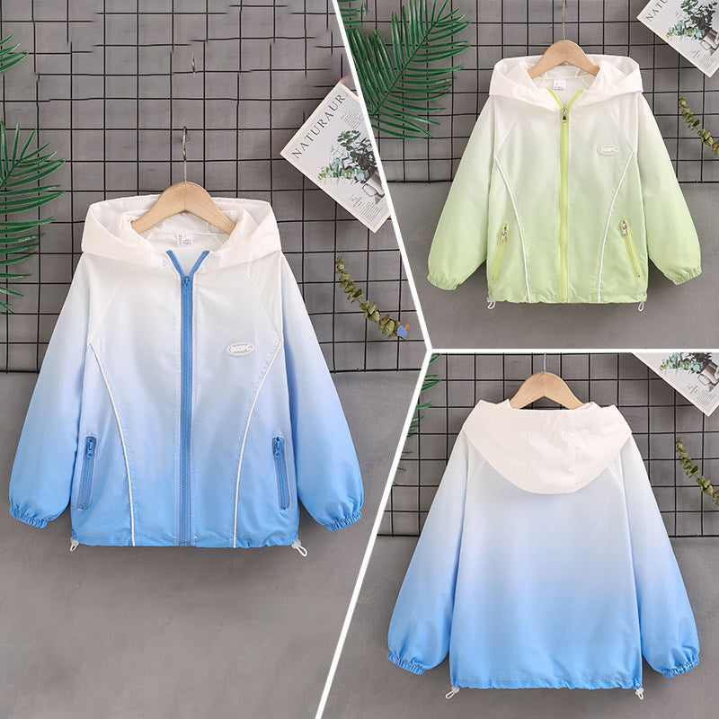 Damen nan leichter Kapuzen-Windbreaker mit Reißverschluss und verdeckten Taschen Drune