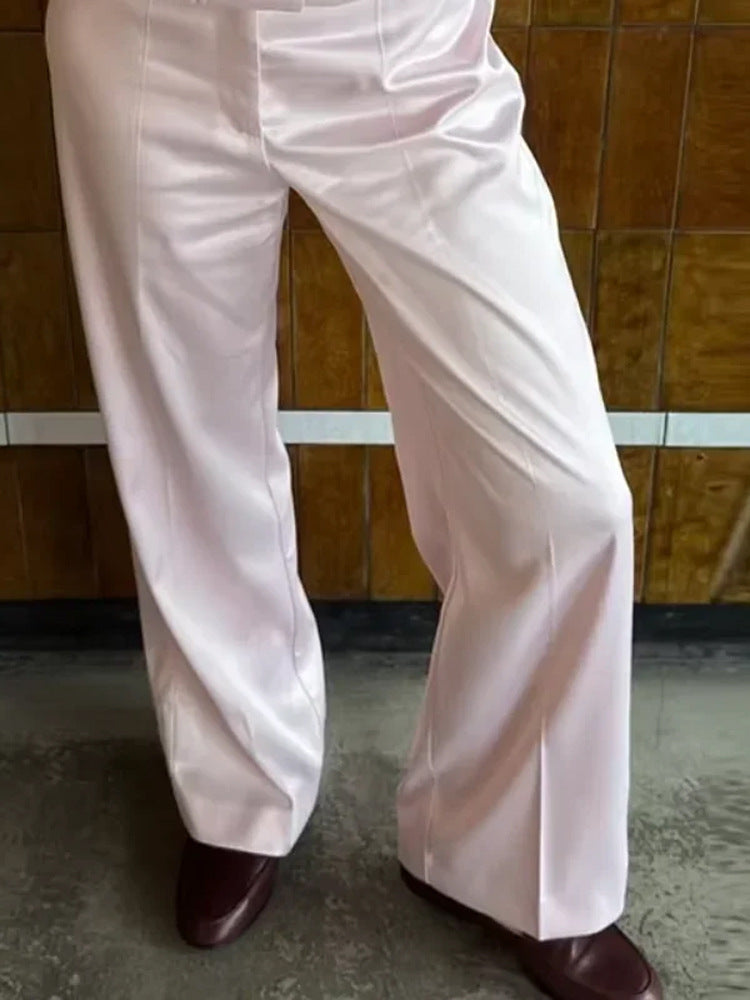 Damen High‑Waist Palazzo‑Hose mit Bügelfalte und weitem Bein Drune