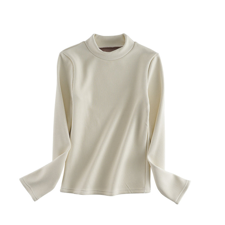 Damen Langarmshirt mit modischem Rollkragen und farblich abgestimmtem Saum Drune