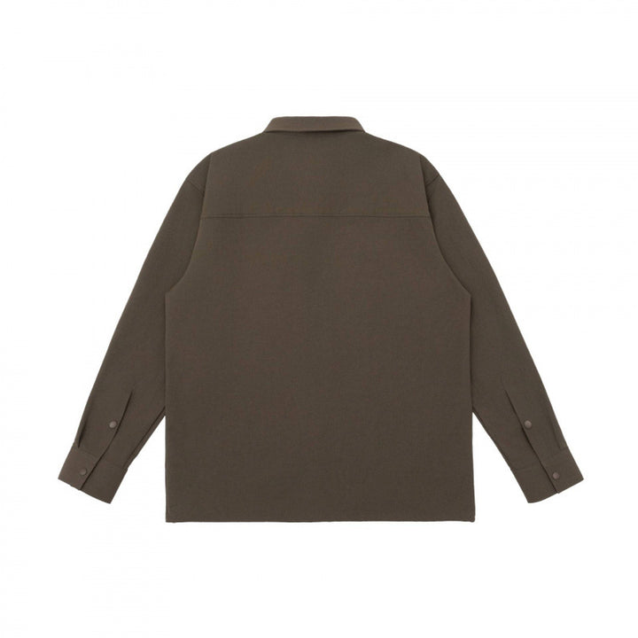 Unisex Boxy-Hemdjacke mit Reißverschluss-Brusttasche und verdeckter Druckknopfleiste Drune