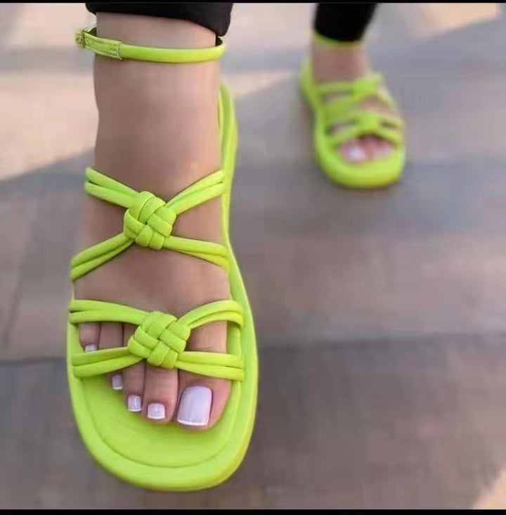 Damen Sandalen mit innovativem Knoten-Design und rutschfester Sohle Drune