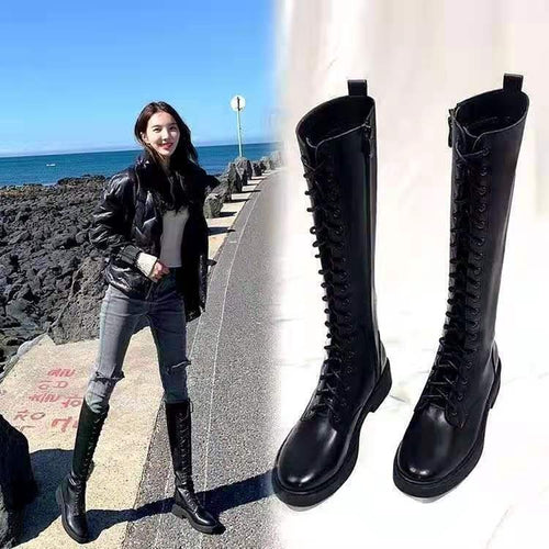Damen Hohe Schnürstiefel mit robustem Obermaterial und modischem Design Drune