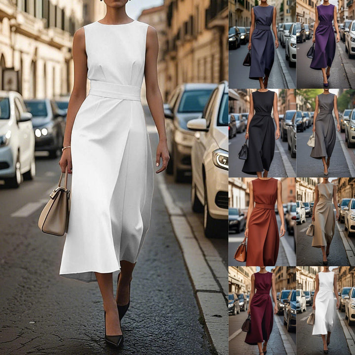Damen elegantes Maxikleid mit figurbetonter Silhouette und seitlichem Schlitz Drune