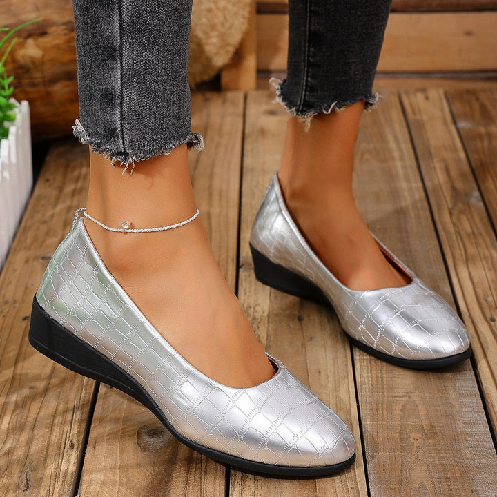 Damen Komfortable Ballerinas mit elegantem Krokodilmuster Drune