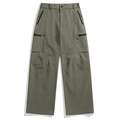 Herren weite Utility-Cargohose mit Reißverschluss‑Taschen und vorgeformten Knien Drune