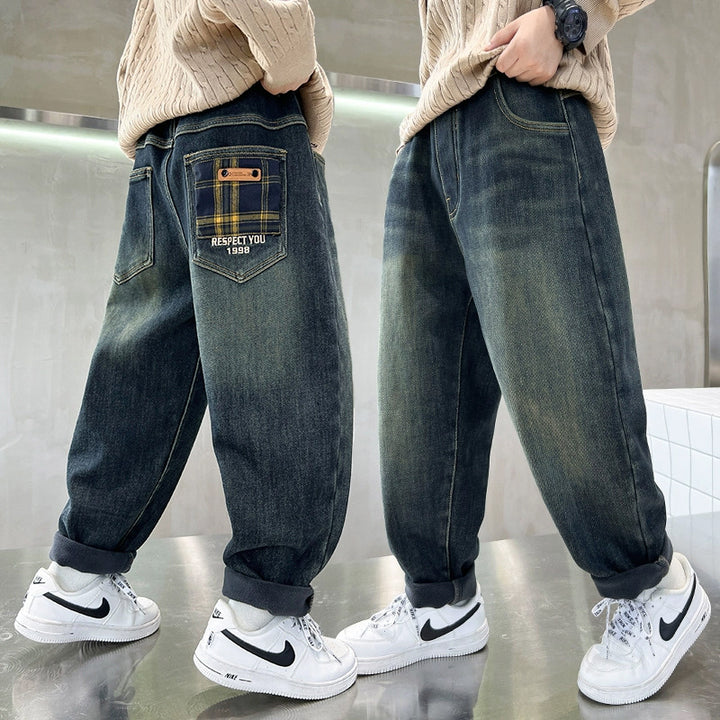 Herren baggy Jeans mit kreativen Taschen Drune