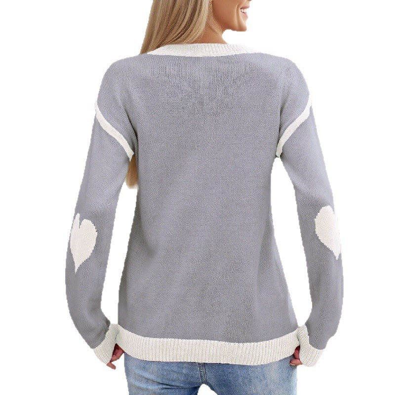 Damen Strickpullover mit Herzmotiv und lässigem Schnitt Drune
