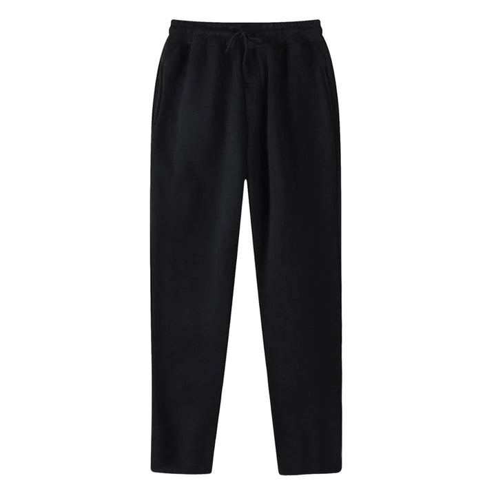 Herren nan geradlinige Sweatpants aus melierter Baumwollmischung mit elastischem Bund Kordelzug und Seitentaschen Drune