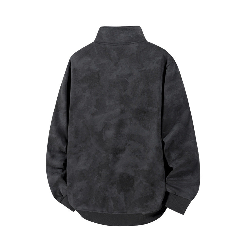 Unisex Oversize-Halbzip-Sweatshirt mit Kängurutasche und hohem Kragen Drune