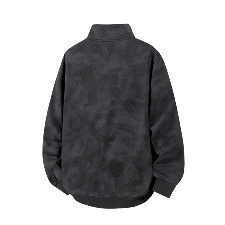 Unisex Oversize-Halbzip-Sweatshirt mit Kängurutasche und hohem Kragen Drune