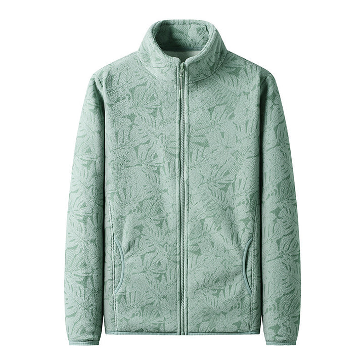 Damen Fleecejacke mit durchgehendem Reißverschluss und floraler Jacquard-Struktur Drune