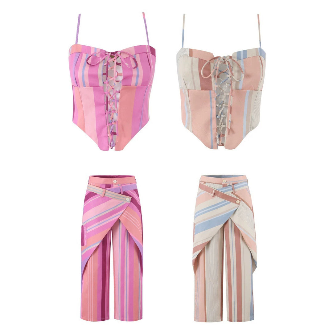 Damen Wickel-Hose mit weitem Bein und asymmetrischem Überwurf Drune