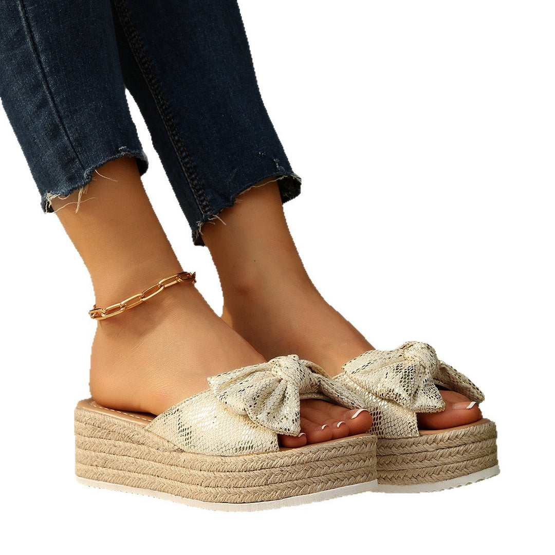 Damen Wedge-Pantoletten mit modischem Schleifen-Design Drune