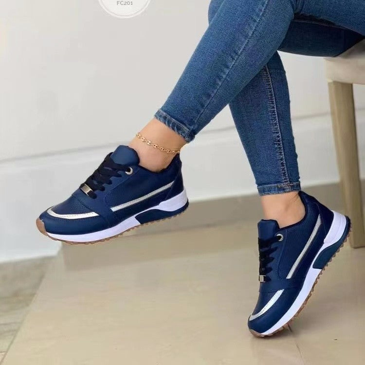 Damen Komfort-Keil-Sneaker im Retro-Sportstil Drune