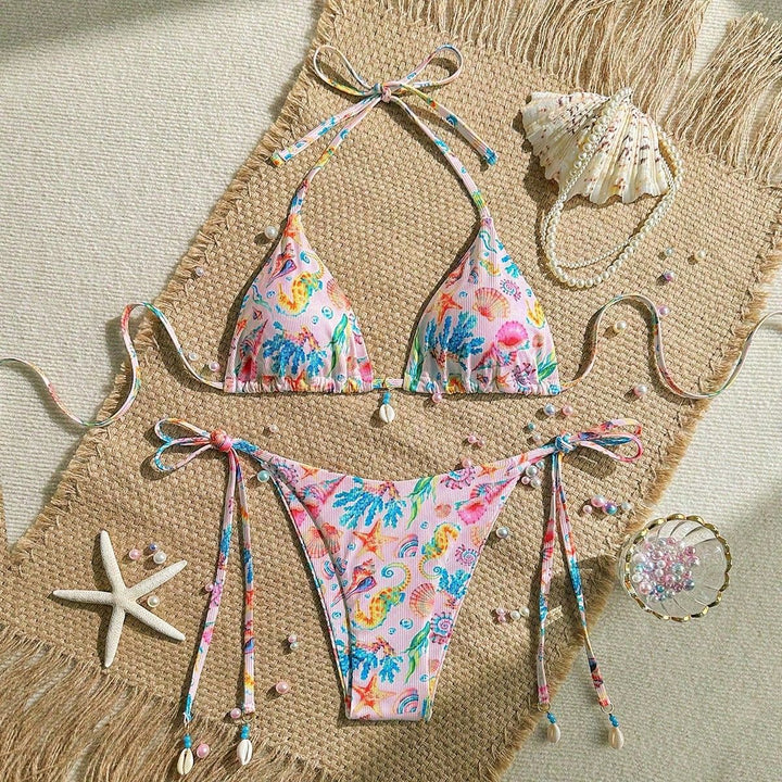 Damen Triangel-Bikini mit Muschel-Details Drune