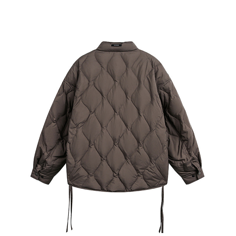 Herren Kurze gesteppte Oversize-Isolationsjacke mit Rautensteppung Drune