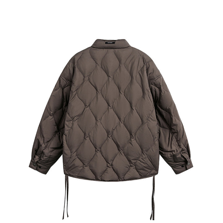 Herren Kurze gesteppte Oversize-Isolationsjacke mit Rautensteppung Drune