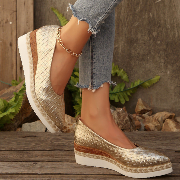 Damen Elegante Keil-Ballerinas aus Leder Drune