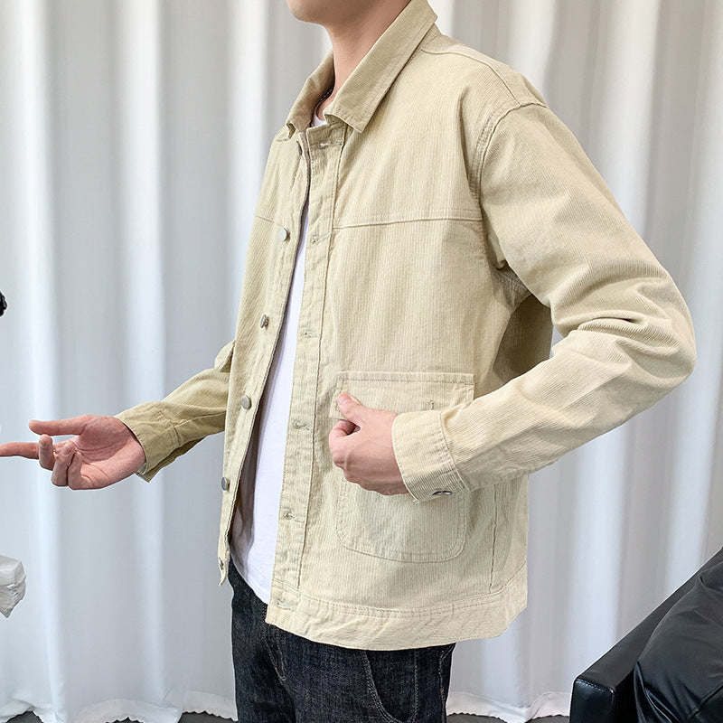 Herren Cordjacke im Overshirt‑Style mit aufgesetzten Pattentaschen Drune
