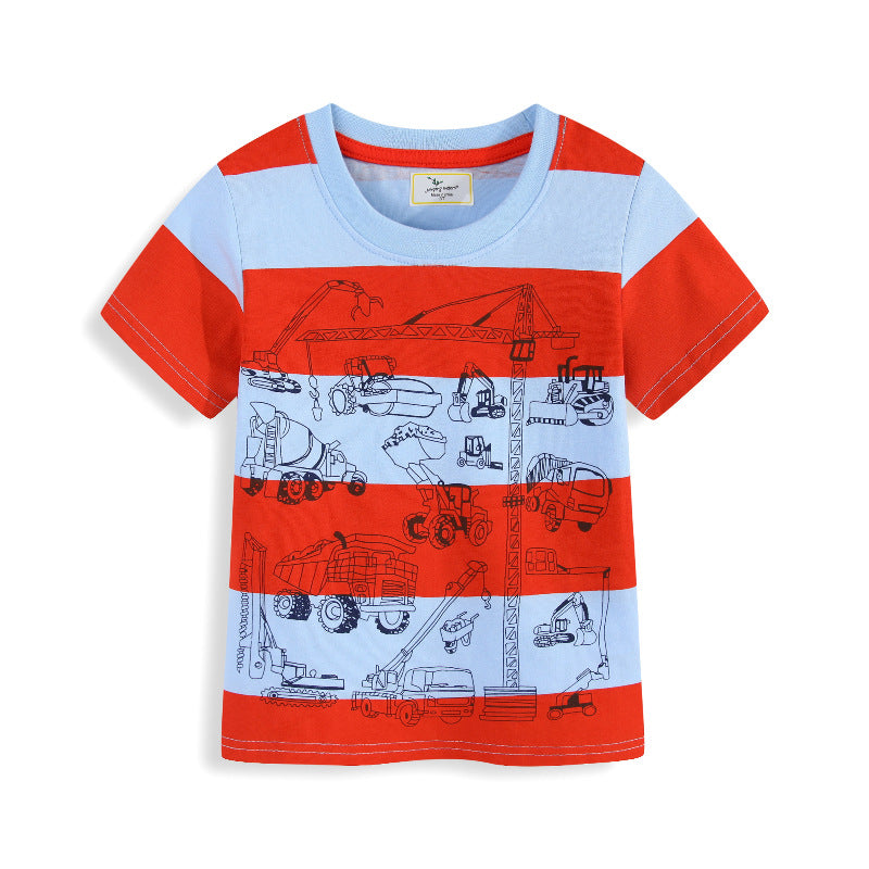 Jungen T-Shirt mit buntem Baustellenfahrzeug-Motiv Drune