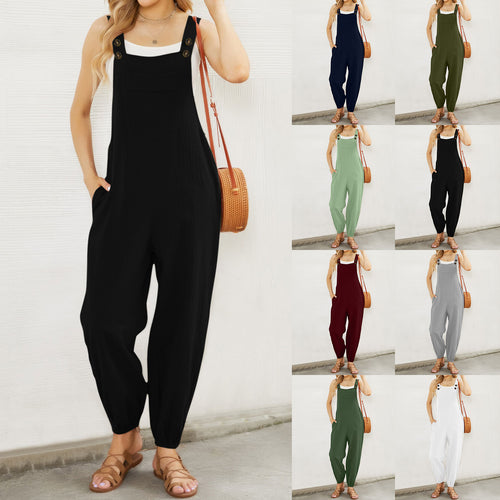 Damen stilvolle Latzhosen mit Taschen Drune