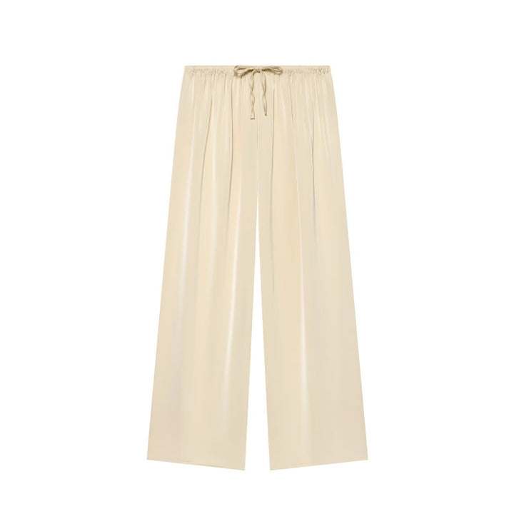 Damen Weite Satin-Palazzohose mit elastischem Tunnelzugbund Drune