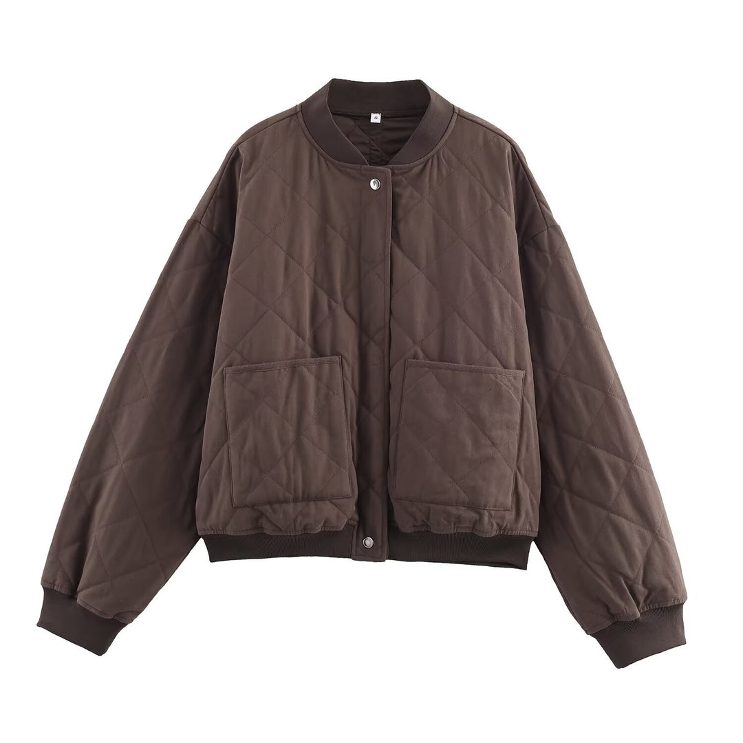 Damen Oversized Steppblouson mit Raglanärmeln und aufgesetzten Taschen Drune